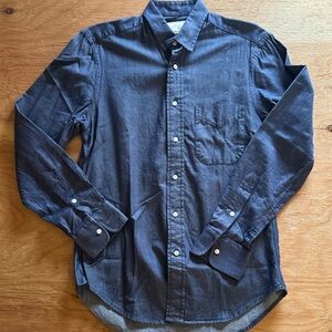 GITMAN Men's Blue Button-Up Shirt